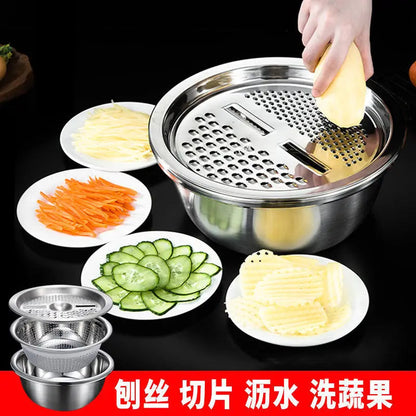 Stainless Steel Multipurpose Grater Bowl Set